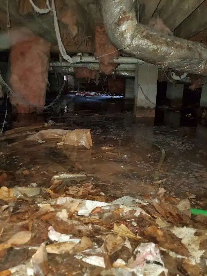 Crawl space flood assessment for Commercial Water Damage Restoration in Glenolden