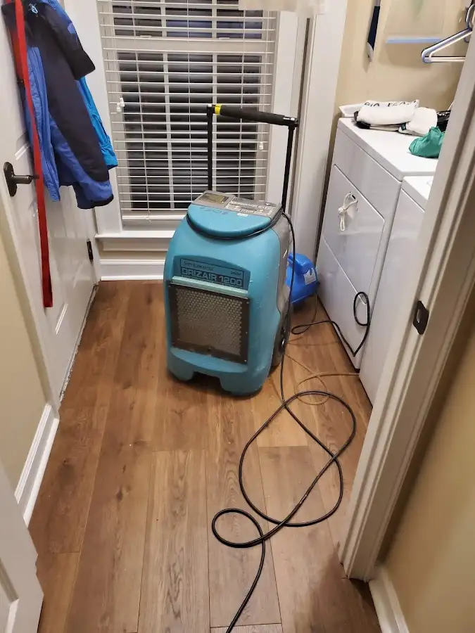 Commercial dehumidifier deployed for Flood Damage Cleanup in Glenolden